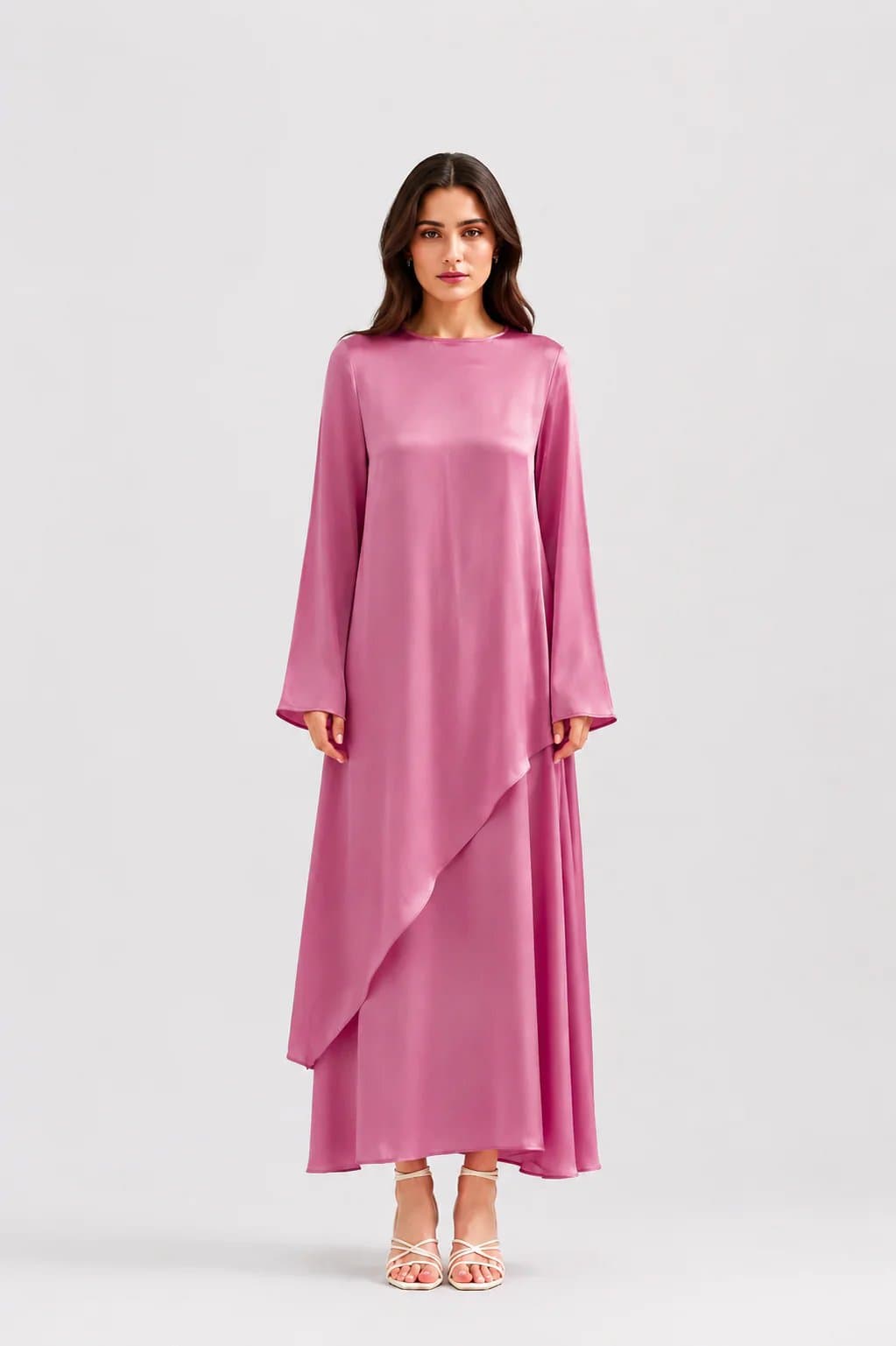 Robe longue satin