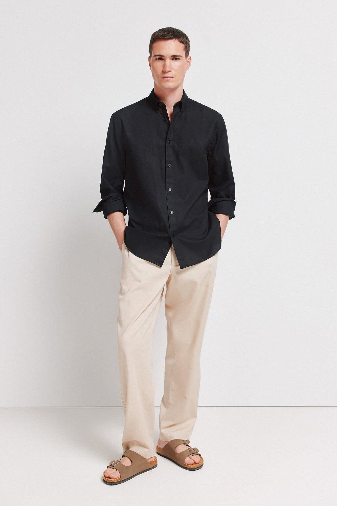 Chemise en lin noire